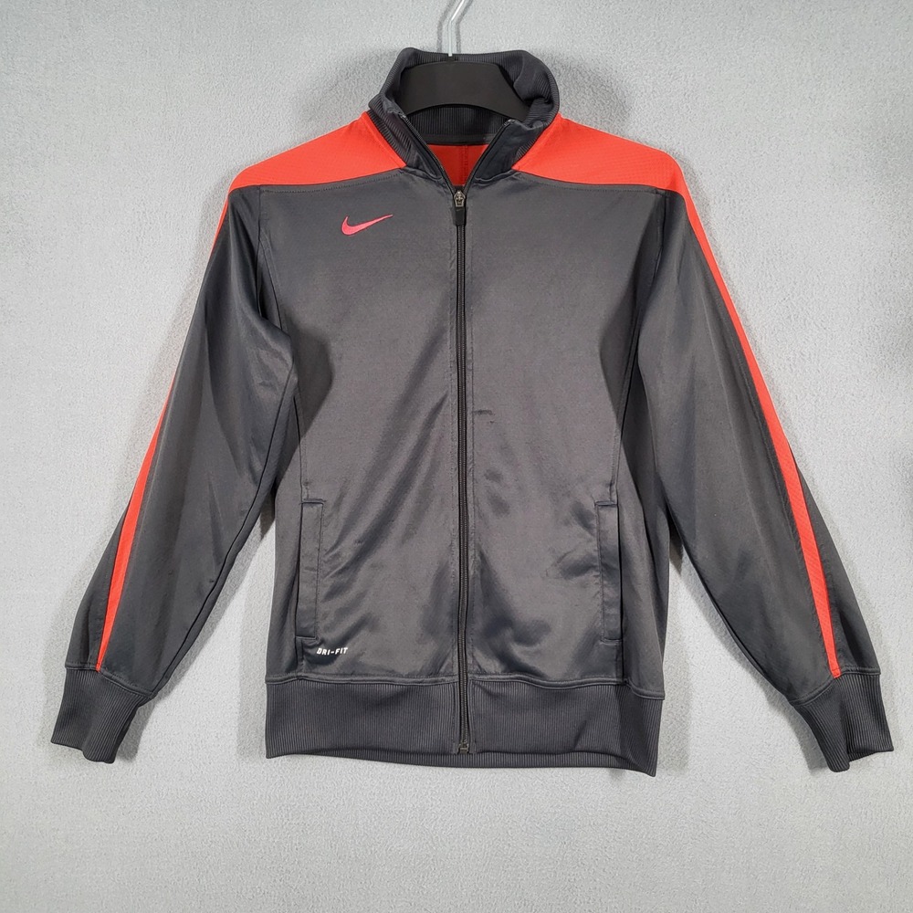 Nike Track Jacket Men's M‎ Gray Dri-Fit Full Zip Athletic Sportswear